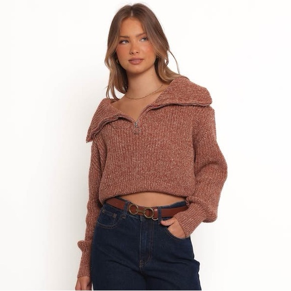 Petal & Pup Sweaters - Petal & Pup HALLOW COLLAR QUARTER ZIP SWEATER